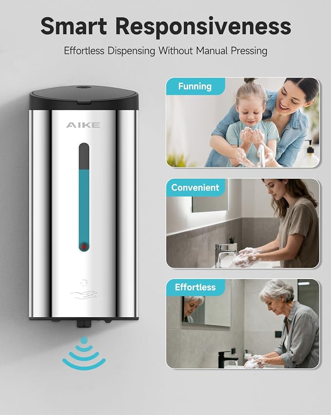 AIKE Wall Mount Automatic Foam Soap Dispenser 25 OZ Commercial Large Capacity - Image 4