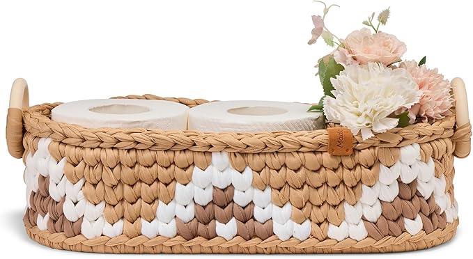 Handwoven Toilet Paper Storage Basket by Mokof