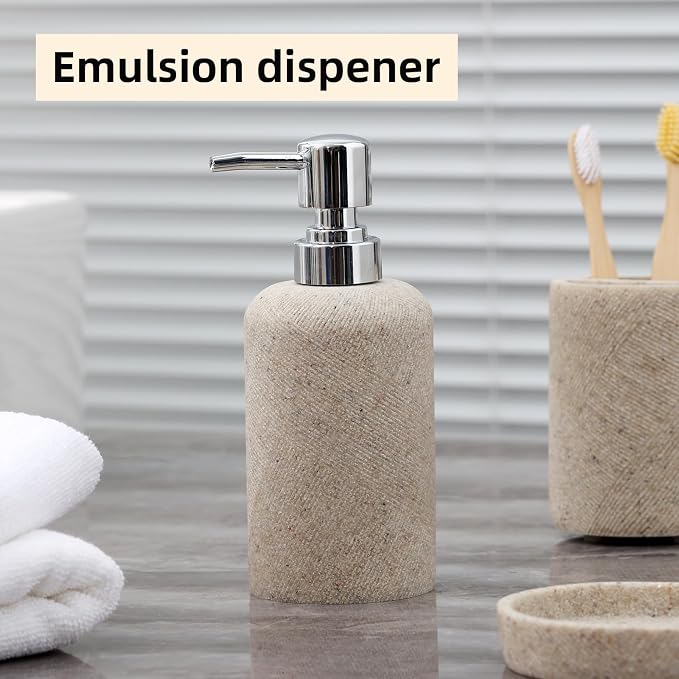 Bathroom Accessories Set, Bathroom Organizer Countertop, Soap Dispenser and - Image 5