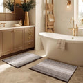 BSICPRO Bathroom Rugs and Mats Sets, 2 Piece Thick Absorbent Chenille Bath Mat by BSICPRO
