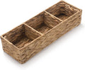 Wicker Bathroom Basket with 3 Compartments, Water Hyacinth Toilet Tank Basket by XIMISISE