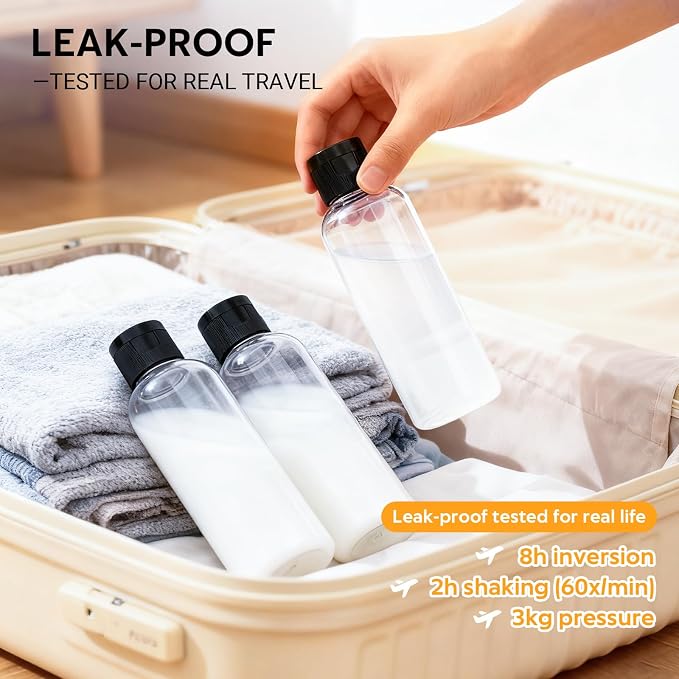 5 Pack 3.4 oz Travel Bottles for Toiletries, TSA Approved Leak Proof Refillable - Image 4