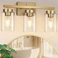 IZORRO Modern Bathroom Light Fixtures, 3 Light Brushed Gold Vanity Lights by IZORRO
