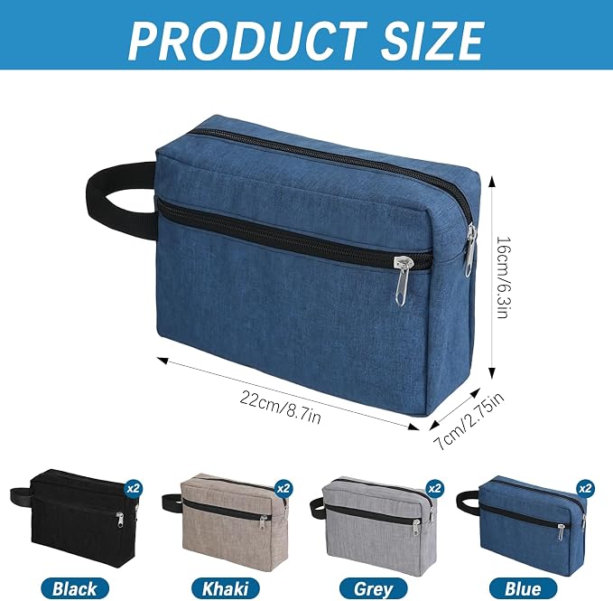 8 PCS Travel Toiletry Bag for Women and Men, Travel Pouch, Large Shaving Bag - Image 2
