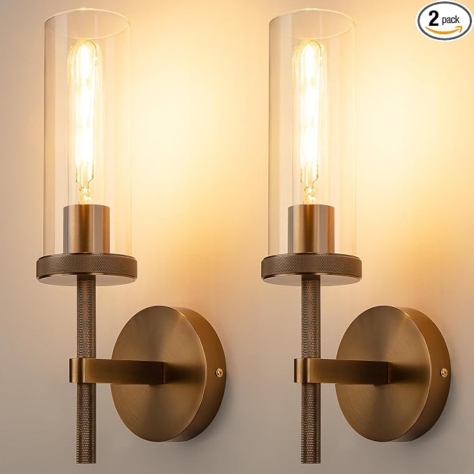 15" Knurled Bronze Hardwired Wall Sconces Set of 2, Bathroom Vanity Light by LightSpeaksFuture