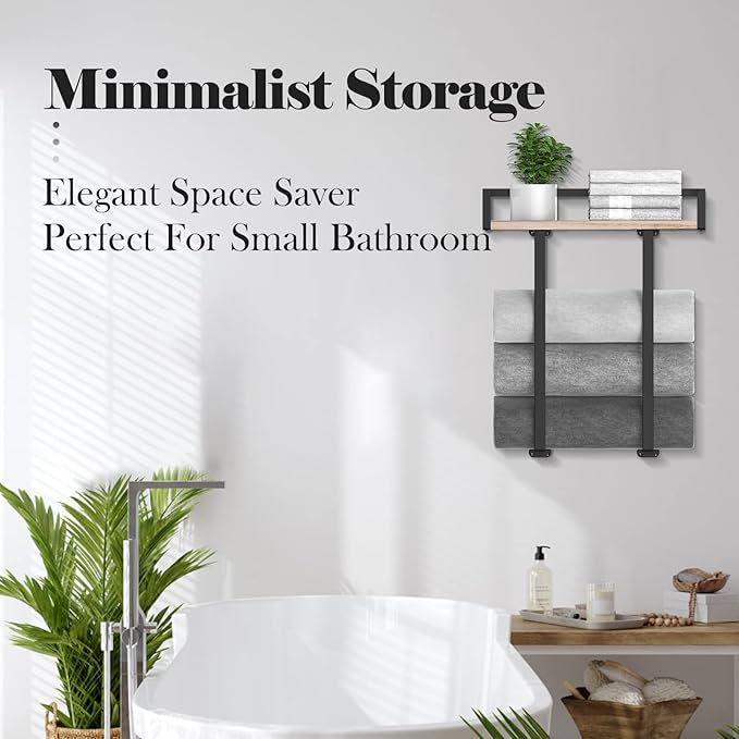 Towel Racks for Bathroom Wall Mounted, Metal Towel Holder - Image 3