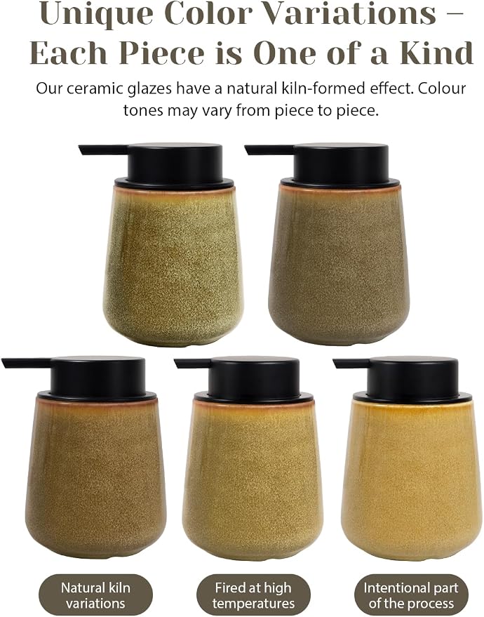 INGOFIN Ceramic Foaming Soap Dispenser - 12 oz Refillable Foam Hand Soap - Image 5