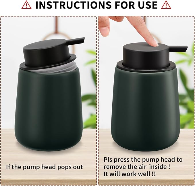 Soap Dispenser Ceramic with Easy-to-Press Pump Hand Lotion Liquid Dispenser - Image 9