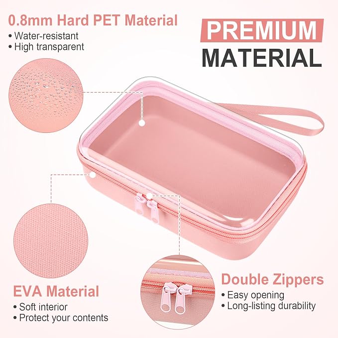 4 Pcs Hard Clear Zipper Case Hard Shell Plastic Pencil Case Large Transparent - Image 3
