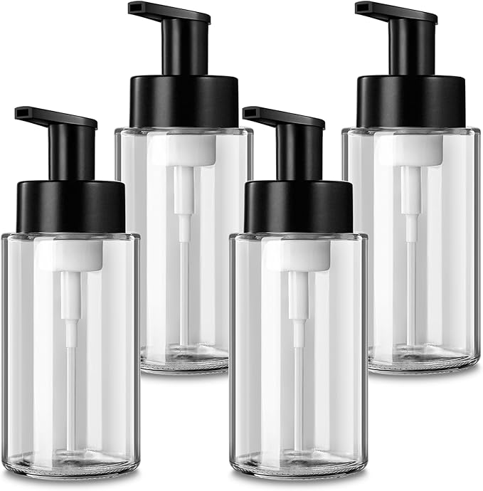 Foaming Soap Dispenser, 10 oz/300ml Foaming Hand Soap Dispenser, 4 Pack Glass by RYTOXILOBrightenUpYourHome