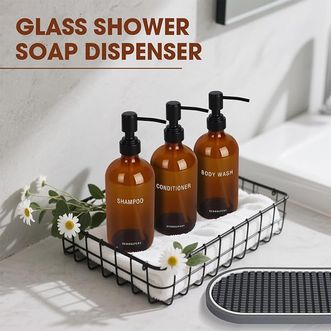 Glass Shampoo and Conditioner Dispenser-Shower Soap Dispenser - Image 4
