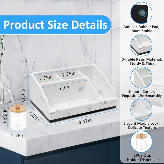Bathroom Counter Organizer, Bathroom Organizer Countertop Toothbrush and - Image 4