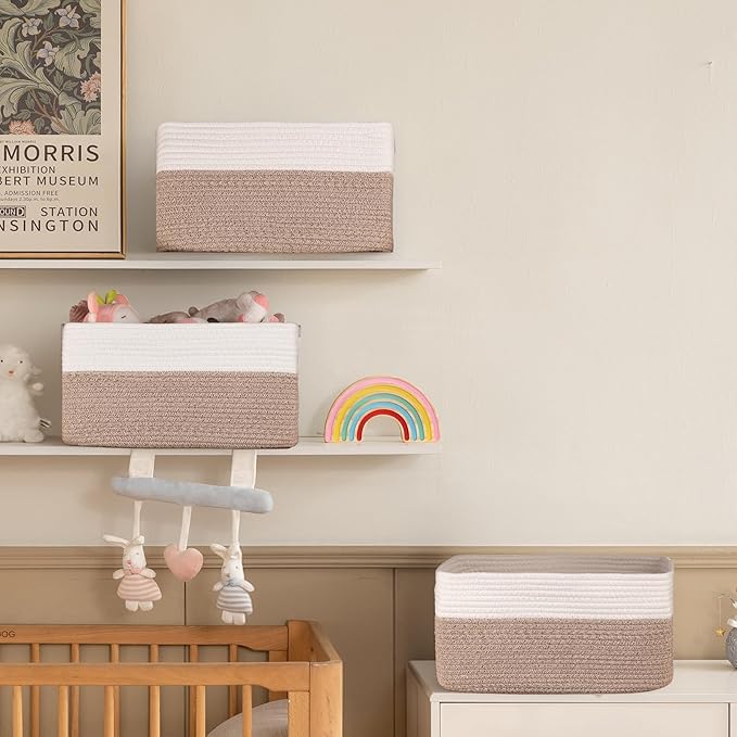4 Pack Storage Baskets for Organizing, Woven Baskets for Shelves - Image 5