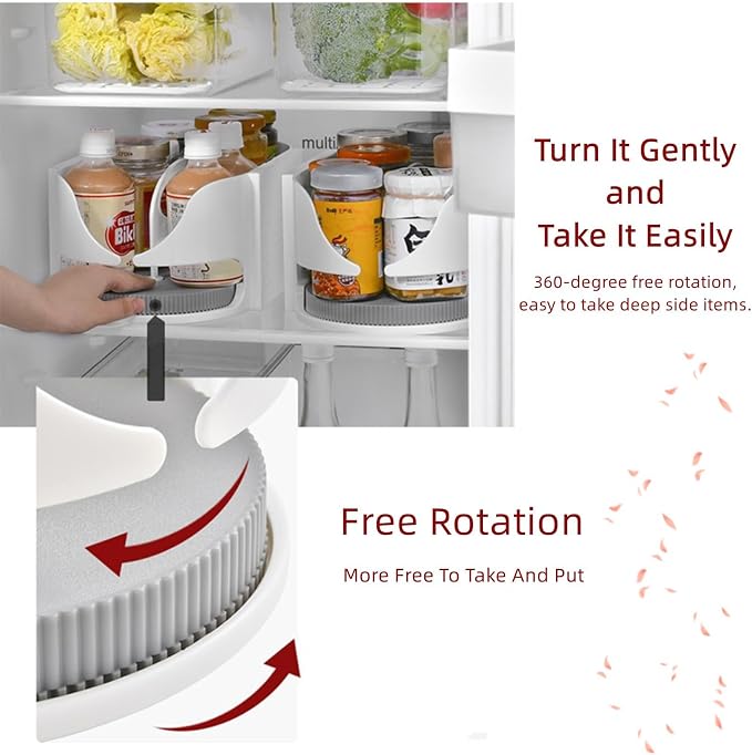 Refrigerator Lazy Susan Turntable, 360°Rotate Fridge Turntable Organizer - Image 2