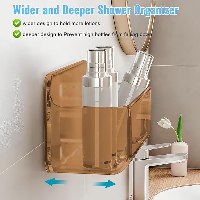 CGBE 2 Packs Cabinet Door Organizer, Acrylic Adhesive Shelf Wall Mounted Storage - Image 7