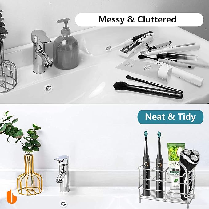 Urbanstrive 304 Stainless Steel Bathroom Toothbrush Holder Toothpaste Holder - Image 5