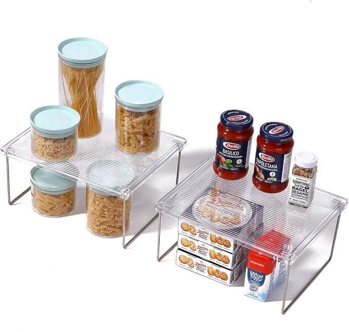IVYHOME Pantry Organizer, Cabinet Storage Shelf Rack, Stackable Kitchen Cabinet - Image 6