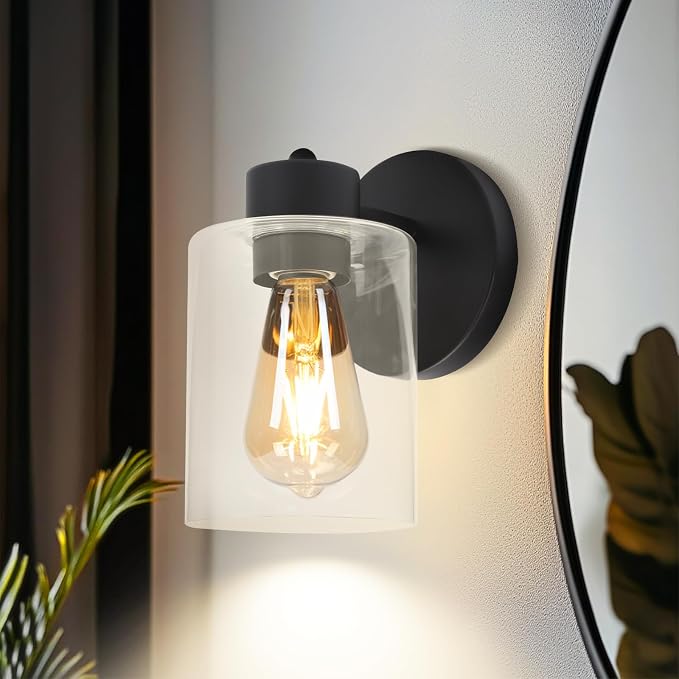 Black Bathroom Wall Sconces: Vanity Fixtures by Unknown