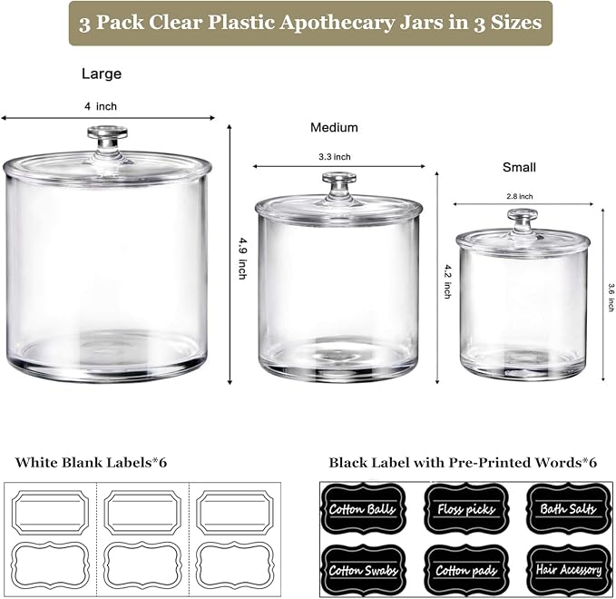 SheeChung 3 Pack Apothecary Jars - Image 3