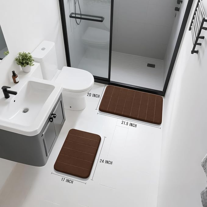 Yimobra Memory Foam Bathroom Rugs Sets 2 Piece - Image 2