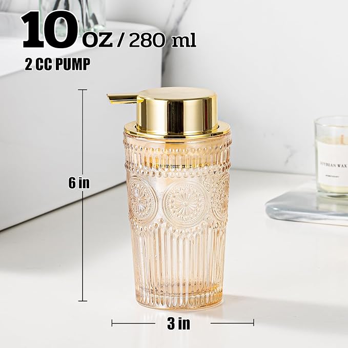 Gold Glass Foaming Soap Dispenser - Image 4
