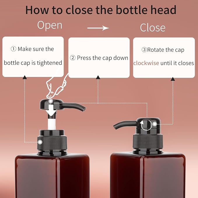 Pump Bottle Dispenser 22oz/650ml Jansburg 2Pack Refillable Square Plastic - Image 5