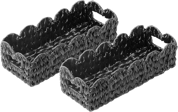 Balck Toilet Basket, Long Back of Toilet Baskets by WEAVECOMFORTINTOEVERYCORNER