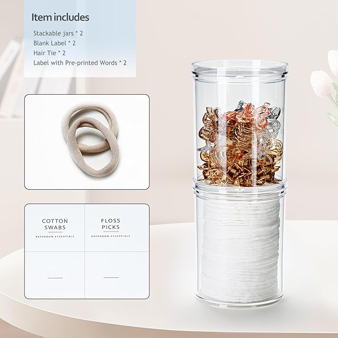 SheeChung 2-Pack Stackable Qtip Holder - Image 3