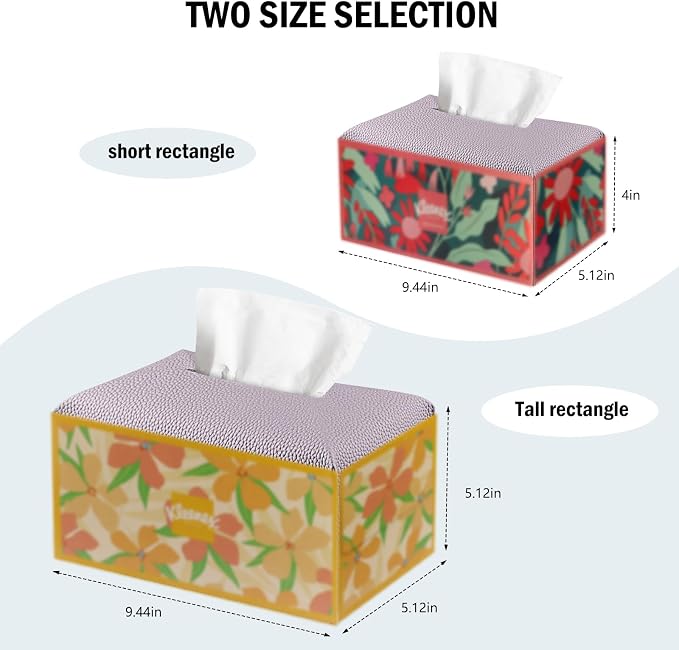 Tissue Box Cover PU Leather Tissue Holder Rectangle Facial Tissue Case Tissue - Image 6
