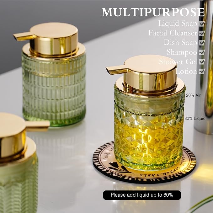 Hand Soap Dispenser Glass, Refillable Liquid Dispenser - Image 2