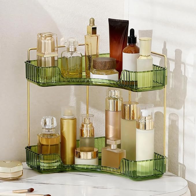 Corner Bathroom Countertop Organizer, Vanity Trays by INVSSENEORGANIZERS