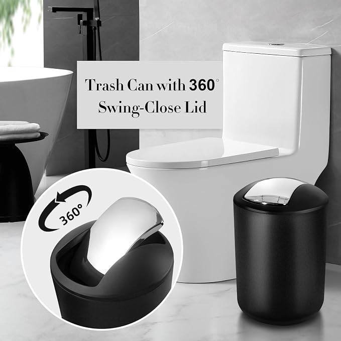 Black Bathroom Accessories Set, Soap Dispenser and Toothbrush Holder, Soap Dish - Image 6