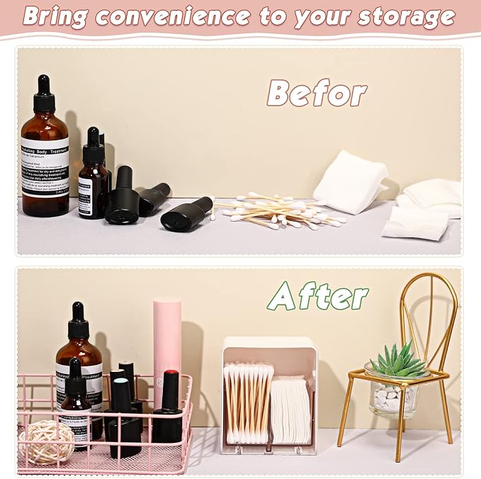 Sieral 2 Pcs Cotton Ball Holder Canisters - Image 4