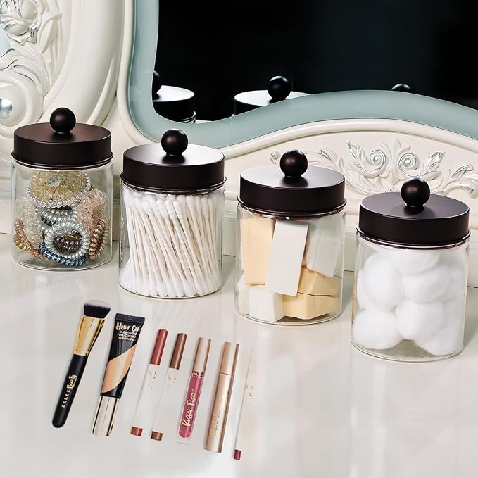 Amolliar Farmhouse Decor Qtip Holder Dispenser - Image 4