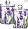 4 Pack Qtip Holder Dispenser Purple Lavender Watercolor Flower Cotton Ball by ALAZA