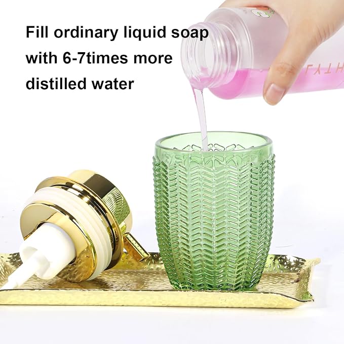 Green Foaming Soap Dispenser, Glass Foam Hand Soap Dispenser - Image 5