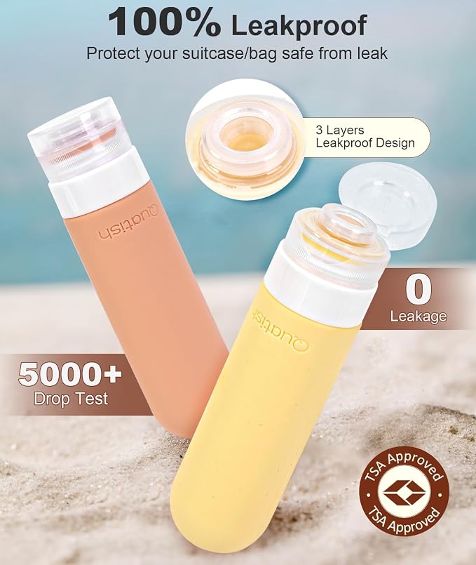 Quatish Travel Bottles for Toiletries, Original Patented Leak Proof Travel Size - Image 2