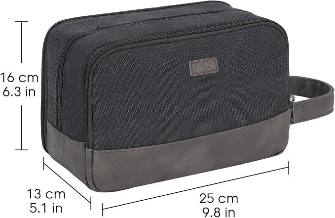 WANDF Travel Toiletry Bag for Men Large Toiletries Shaving Bag Water Resistant - Image 7