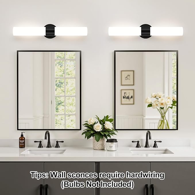 Wall Sconces Set of Two, Modern Bathroom Sconces Wall Lighting - Image 3