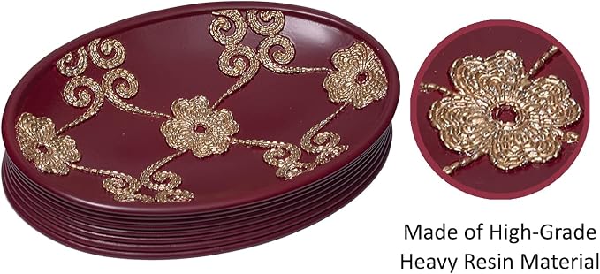 Zahari Home 4pc Elegant Rose Burgundy Bathroom Set Classic Bathroom Lotion - Image 6