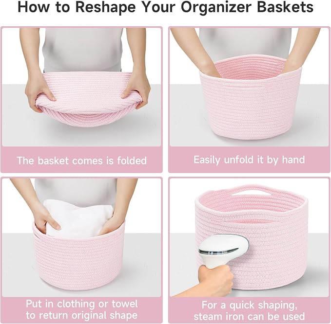 Small Rope Baskets for Storage, Baskets for Gifts Empty, Cute Round Woven Basket - Image 5