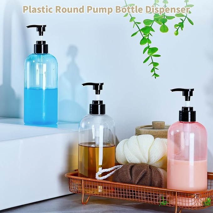 Bynccea Pump Bottle 16 oz/500 ml Empty Shampoo Pump Bottles Dispenser Portable - Image 7