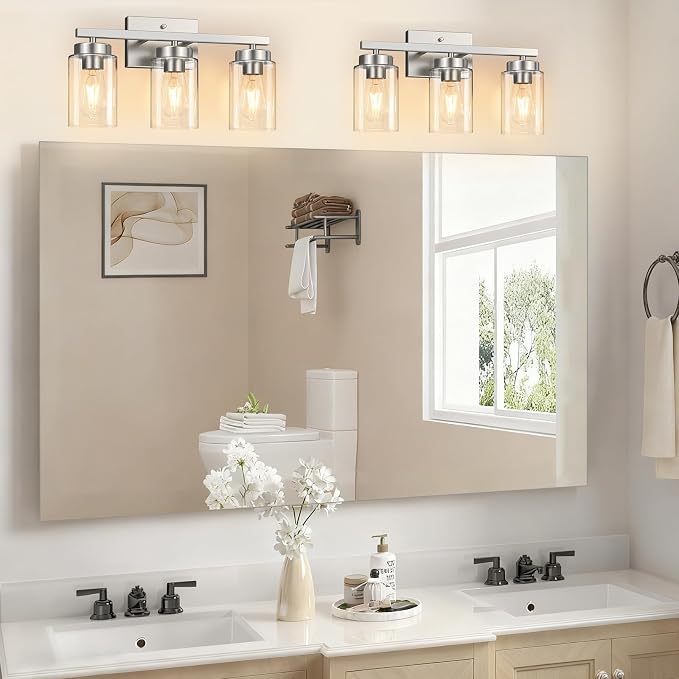 IZORRO Modern Bathroom Light Fixtures, 3 Light Brushed Nickel Vanity Lights - Image 8
