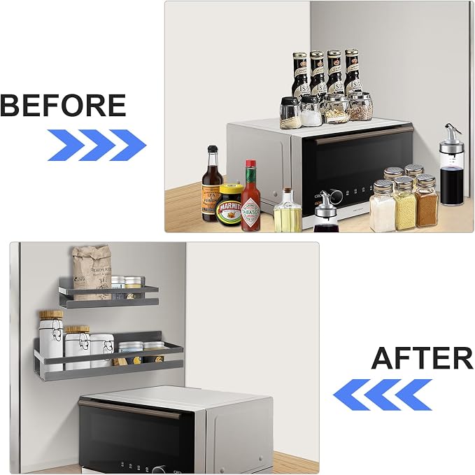 Uten Large Spice Rack for Refrigerator, 2 Pack Strong Magnetic Shelves - Image 7