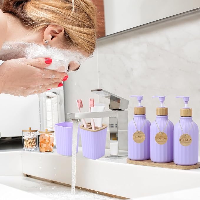 Light Purple Bathroom Accessories Set 17PCS Bathroom Set - Image 3