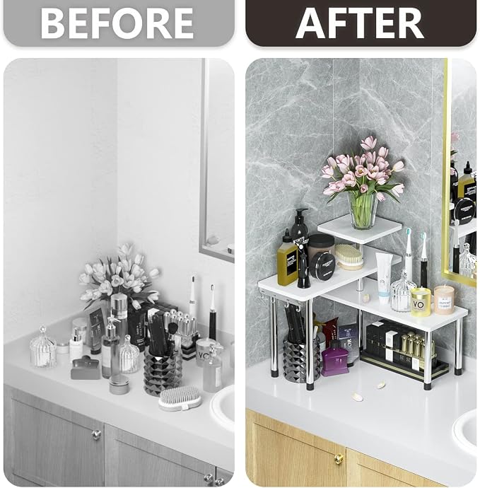ZHWS Bathroom Counter Organizer Corner Shelf – Bathroom Organization Bamboo 3 - Image 4
