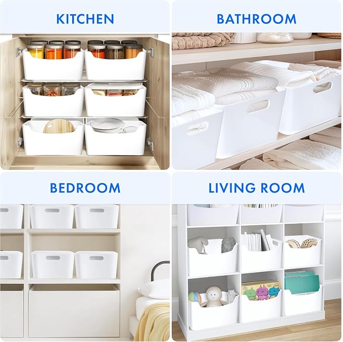 3 Pack Large Plastic Storage Bins - Image 5