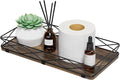 Toilet Paper Basket Holder, Wood and Metal Toilet Tray Vanity Organizer by Lixple