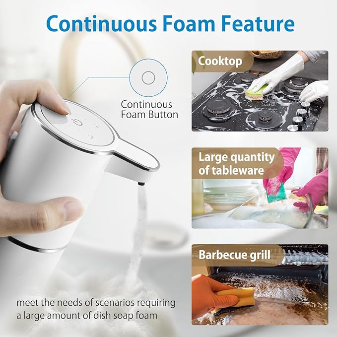 Automatic Foaming Soap Dispenser, 4-Level Adjustable Foam, Wall Mount, USB - Image 4
