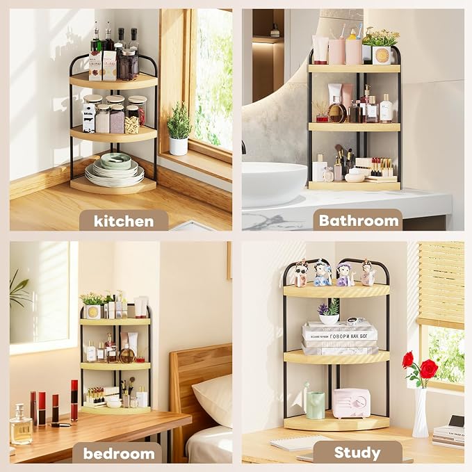 Abiglifty Corner Bathroom Counter Organizer, No Drill 3-Tier Corner Shelf - Image 8